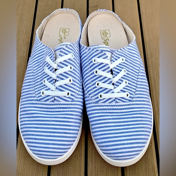 Women's 9 D Spenco Therapeutic Orthopedic Striped Slip On Mules Clogs Sneakers - Picture 8 of 16